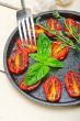 baked cherry tomatoes with basil and thyme