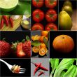 Organic Vegetarian Vegan food collage  dark 