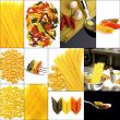 various type of Italian pasta collage