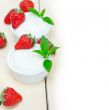 organic Greek yogurt and strawberry