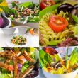 salad collage composition nested on frame