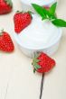 organic Greek yogurt and strawberry