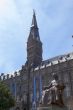 Tower of Georgetown University with the statue of John Carroll