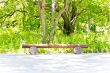 Summer landscape with empty pew