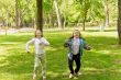 Cute two running girls