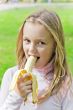 Girl are eating banana