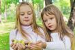Cute girls with apples