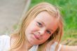 Cute girl with big blue eyes