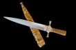 Cold weapon on black background