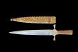 Cold weapon on black background