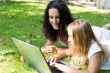 Mother and daughter in summer