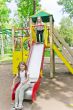 Two active girls on nursery platform