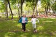 Cute two running girls