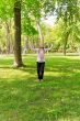 Jumping girl in summer