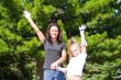 Mother and daughter in summer