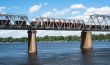 Railroad bridge  with freight train