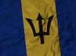 Close up of Ruffled Barbados flag