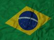 Close up of Ruffled Brazil flag