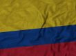 Close up of Ruffled Colombia flag