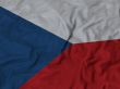 Close up of Ruffled Czech Republic flag