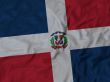 Close up of Ruffled Dominican Republic flag