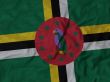 Close up of Ruffled Dominica flag
