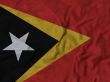 Close up of Ruffled East Timor flag