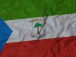 Close up of Ruffled Equatorial Guinea flag