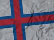 Close up of Ruffled Faroe Islands flag