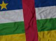 Close up of Ruffled Central African Republic flag