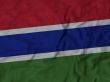 Close up of Ruffled Gambia flag