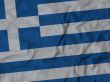 Close up of Ruffled Greece flag