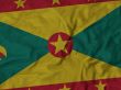 Close up of Ruffled Grenada flag