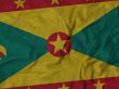 Close up of Ruffled Grenada flag