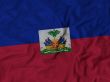 Close up of Ruffled Haiti flag
