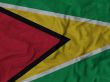 Close up of Ruffled Guyana flag