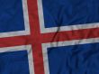 Close up of Ruffled Iceland flag