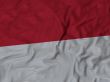 Close up of Ruffled Indonesia flag