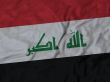 Close up of Ruffled Iraq flag