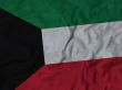 Close up of Ruffled Kuwait flag