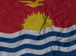 Close up of Ruffled Kiribati flag