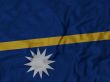 Close up of Ruffled Nauru flag