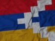 Close up of Ruffled Nagorno-Karabakh flag