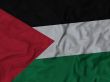 Close up of Ruffled Palestine flag