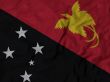 Close up of Ruffled Papua New guinea flag