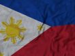 Close up of Ruffled Philippines flag