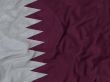 Close up of Ruffled Qatar flag
