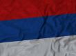 Close up of Ruffled Republika Srpska flag